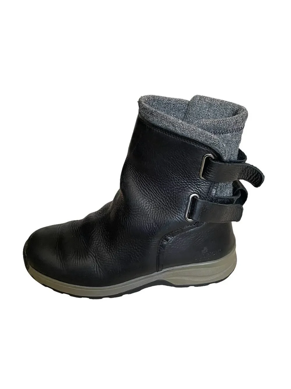 WOOLRICH Black Leather Winter Ankle Boots 10